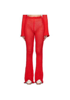 Moschino Red Crocheted Lounge Pants