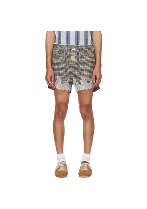Martine Rose Khaki & Black French Knicker Shorts