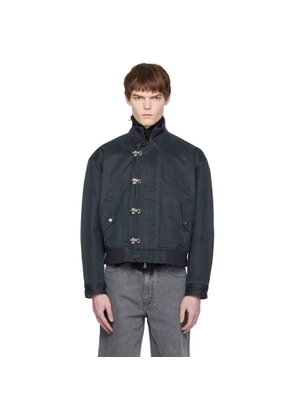 COOR Navy Washed Deck Hook Lip Bomber Jacket
