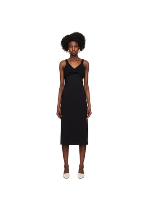 RECTO Black Chunky Bra Top Patch Midi Dress