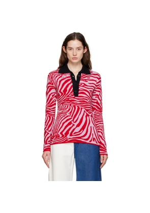 Marques Almeida Red & Pink Three-Button Polo