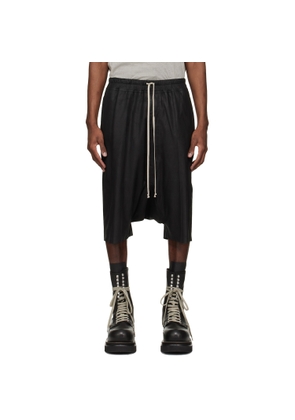 Rick Owens Black Temple Rick S Pods Leather Shorts