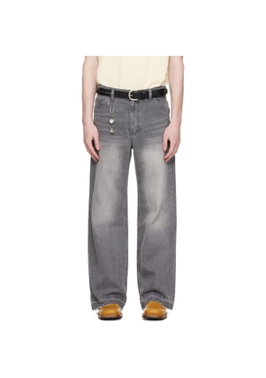 COOR Gray Cut-Off Semi Flare Jeans