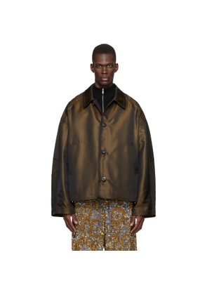 Dries Van Noten Brown Dropped Shoulder Jacket