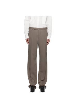 Rick Owens Gray Temple Twisted Wool Tailored Dietrich Trousers