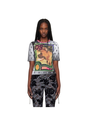Chopova Lowena Gray 'Deptford Dogs' Fitted Jersey T-shirt
