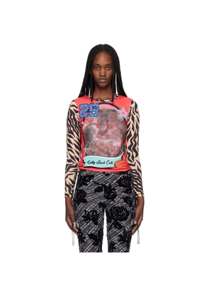 Chopova Lowena Multicolor 'Cutty Sark Cats' Fitted Jersey T-shirt