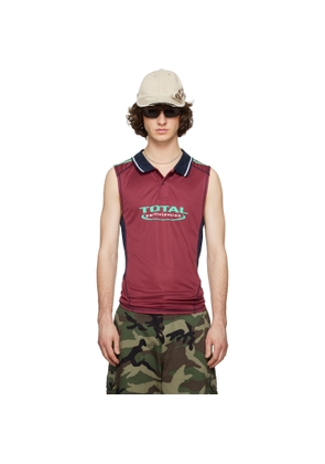 Martine Rose Burgundy Shrunken Stretch Football Polo