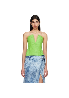 Marques Almeida Green V-Neck Tank Top
