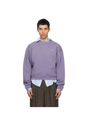 ERL Purple Script Crewneck Sweater