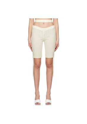 ANDREĀDAMO Off-White Floating Rib Shorts