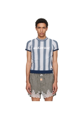 Martine Rose Blue Logo Tight T-shirt