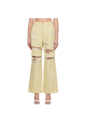 lesugiatelier Yellow Distressed Jeans