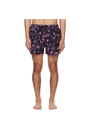 Paul Smith Black & Pink 'Travel Stories' Swim Shorts