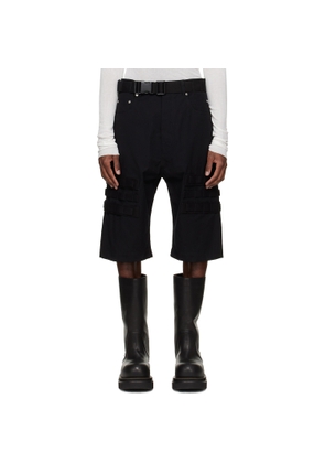 Rick Owens Black Temple Geth Cargo Shorts