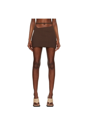 ANDREĀDAMO Brown Cutout Miniskirt