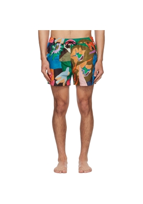 Paul Smith Multicolor 'River Collage' Print Swim Shorts