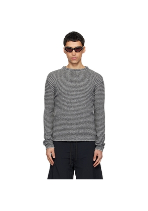 ERL Gray Thin Wool Crewneck Sweater