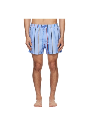 Paul Smith Blue 'Painted Stripe' Swim Shorts