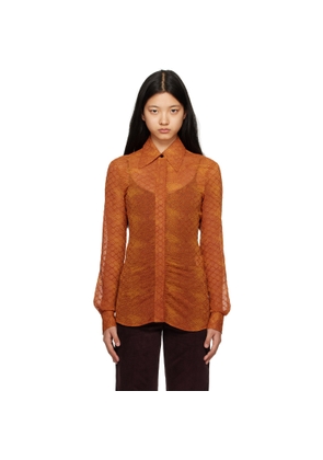 Victoria Beckham Orange Fitted Shirt