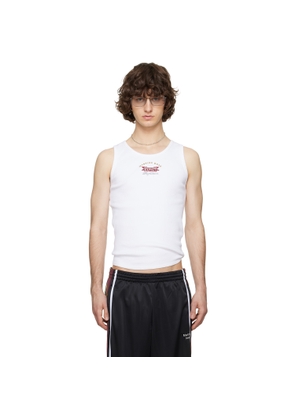 Martine Rose White Embroidered-Logo Tank Top