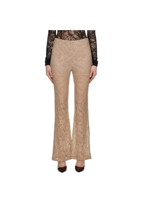 lesugiatelier Beige Floral Leggings