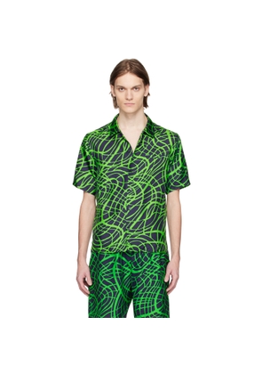 Moschino Navy & Green Wave Shirt