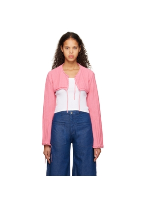 OPEN YY Pink Drawstring Cardigan
