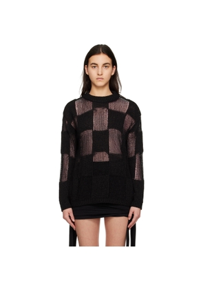 OPEN YY Black Check Sweater