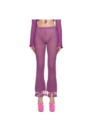 Moschino Purple Crocheted Lounge Pants