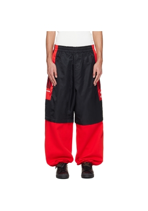 WILLY CHAVARRIA Black & Red adidas Originals Zip Off Sweatpants