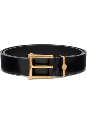 Versace Black Column Leather Belt