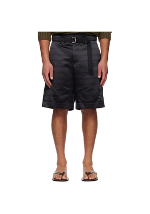 sacai Navy Horizontal Stripe Shorts