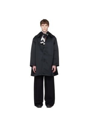 Dries Van Noten Black Satin Coat