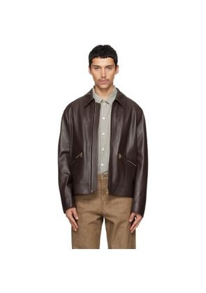 Paul Smith Brown Nappa Leather Jacket