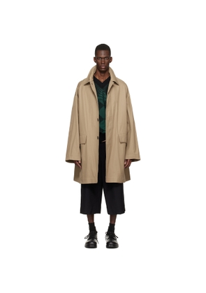 Dries Van Noten Beige Loose Cotton Mac Coat