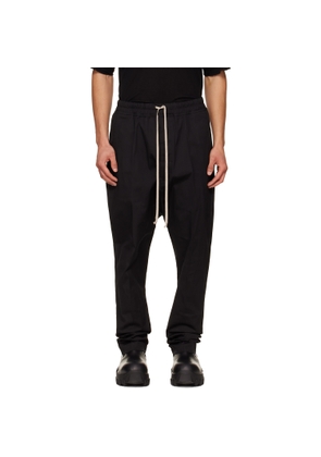 Rick Owens Black Temple Drawstring Long Trousers