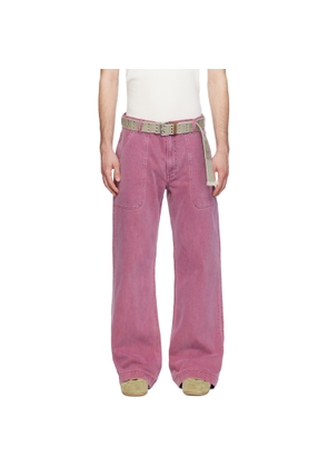 Sanderlak Pink Utility Flare Jeans