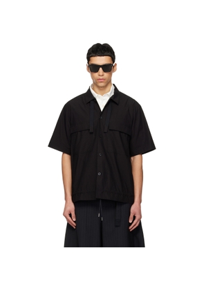 sacai Black Cotton Typewriter Shirt