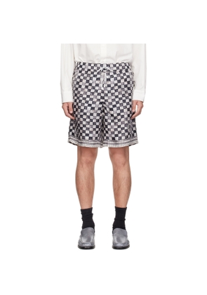AMIRI Gray & Off-White MA Checkered Shorts