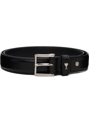AMI Paris Black Cowhide Leather Paris Paris Belt
