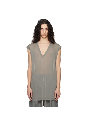 Rick Owens Gray Temple Deep V SL T-shirt