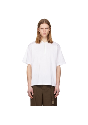 sacai White Cotton Jersey Polo
