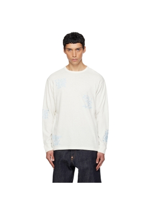 Kenzo White Kenzo Paris 'KENZO Cartoon Outlined' Relax Long Sleeve T-shirt