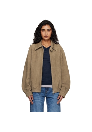 TONYWACK Tan Goat Suede Relaxed Bomber Jacket