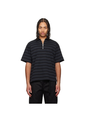 sacai Navy Horizontal Stripe Polo