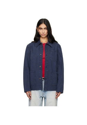 TONYWACK Purple Garment Washed Cotton Utility Jacket