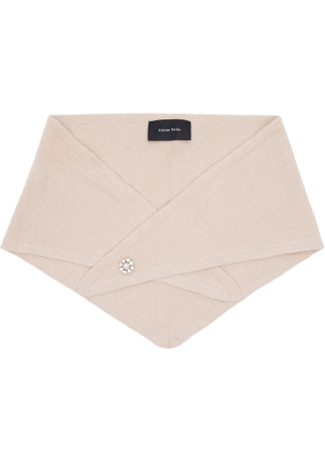 Simone Rocha Pink Embellished Cashmere Neckerchief Scarf