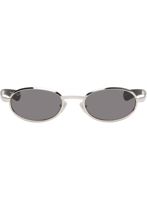 Gucci Silver Oval Frame Sunglasses