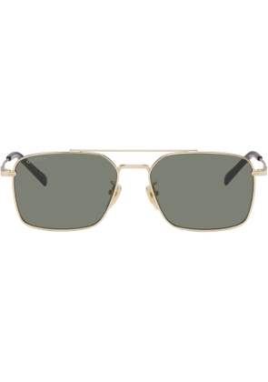 Gucci Gold Specialized Fit Rectangular Sunglasses